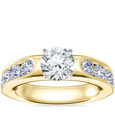 NEW Channel Round Diamond Engagement Ring in 18k Yellow Gold (1.96 ct. tw.)